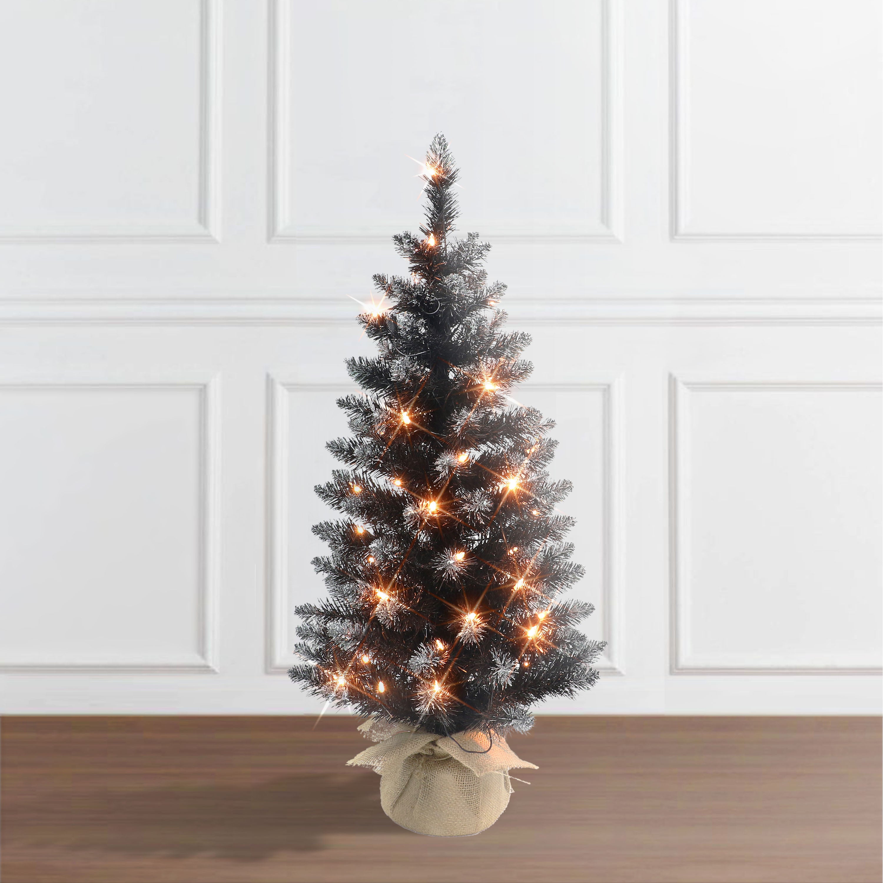 3ft Pre-lit Fashion Black Christmas Tree